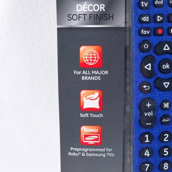 BLUE GE Pro Universal Remote Smart TVs, Streaming Players, Blu Ray DVD 4 Devices - Picture 2 of 9